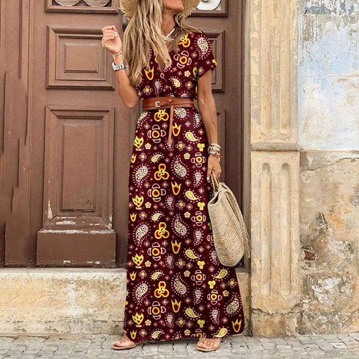 Vivienne Floral Pleated Midi Dress - Elena Harper