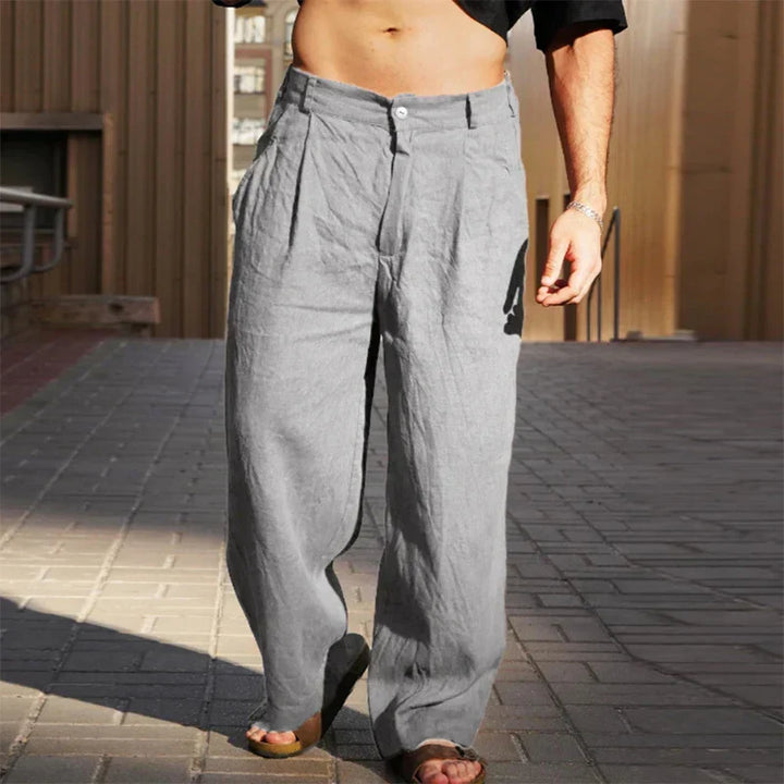 Dario Wide Leg Linen Pants - Elena Harper