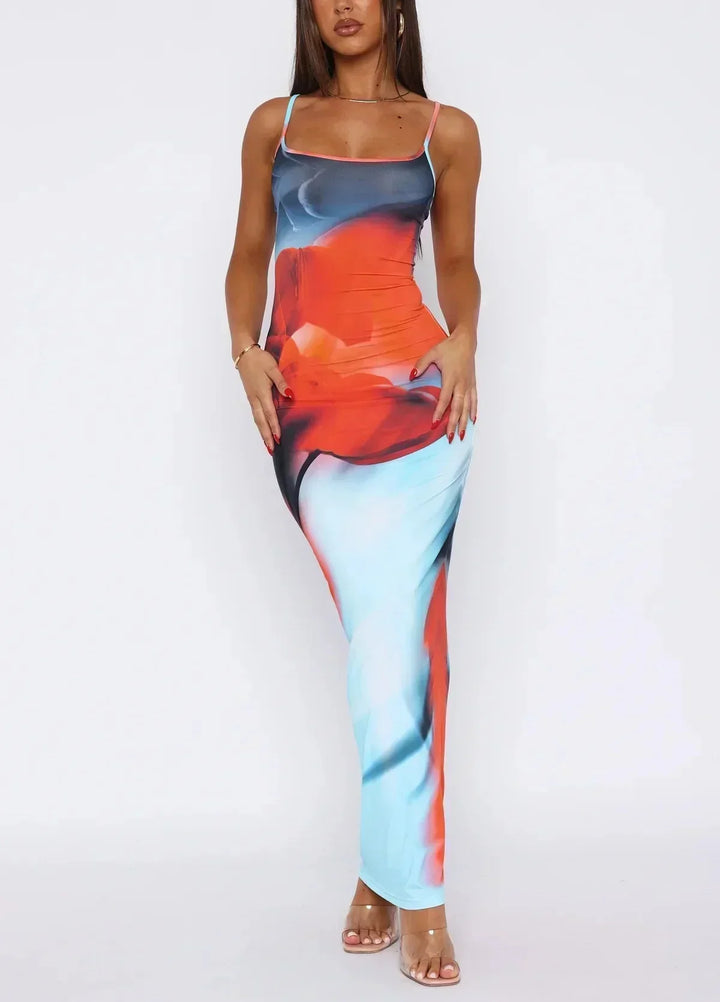 Ione Chic Printed Tube Maxi Dress - Elena Harper