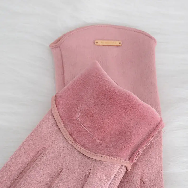 Elegant Suede Gloves Touchscreen, Warm & Windproof - Elena Harper
