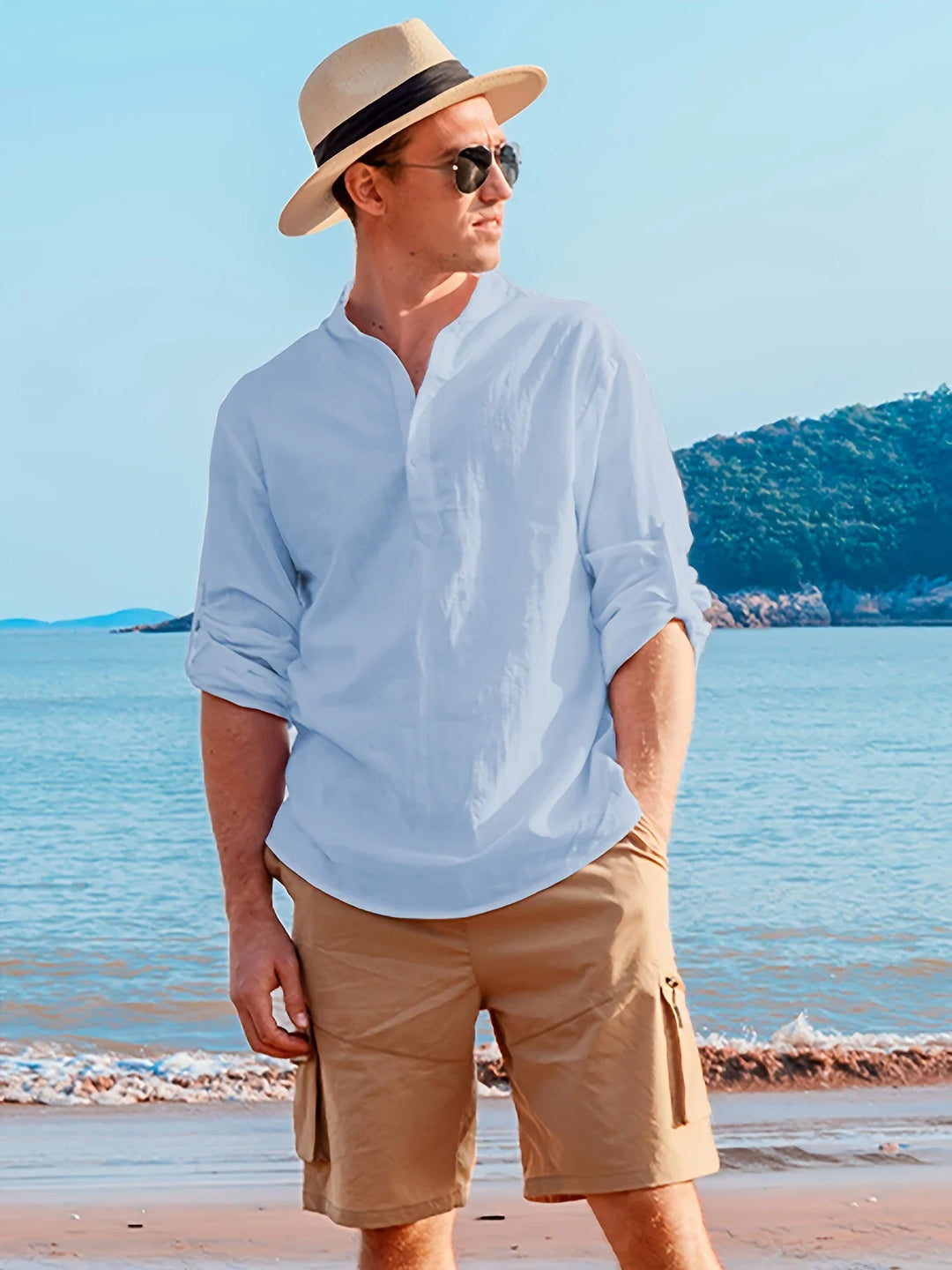 Summer Linen Shirt for Men - Elena Harper