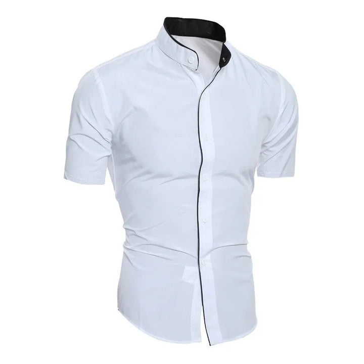 ELENA HARPER™  |  SHORT SLEEVE HIGH COLLAR SHIRT FOR MEN