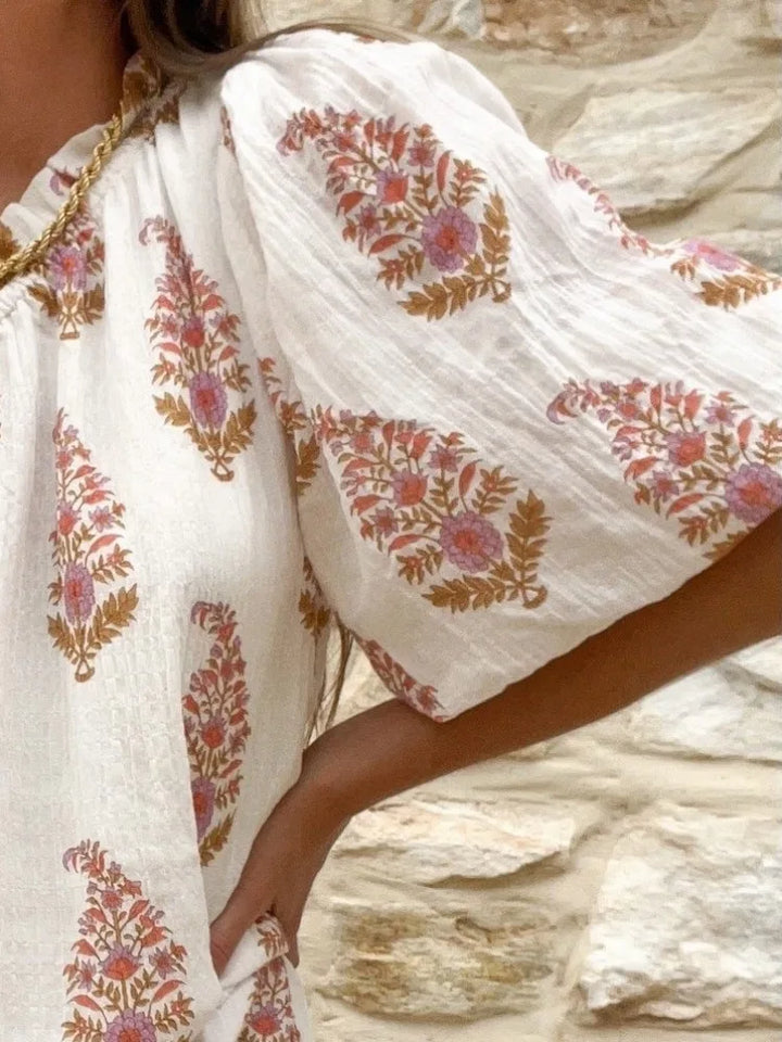 Selene Printed mini dress, view 5 - Elena Harper