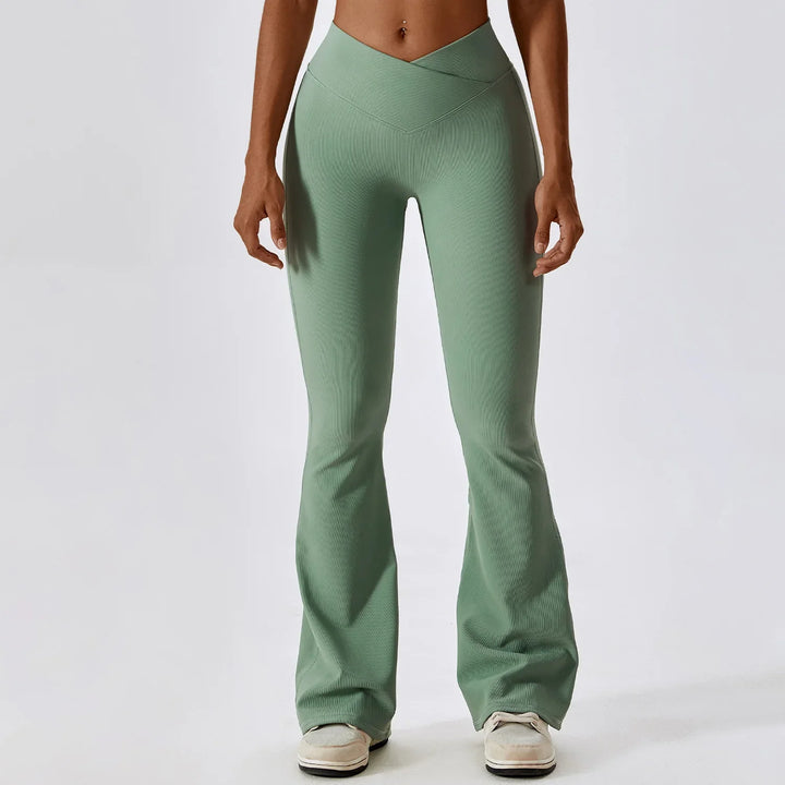 Daniella Elegant Flared Trousers, view 3 - Elena Harper