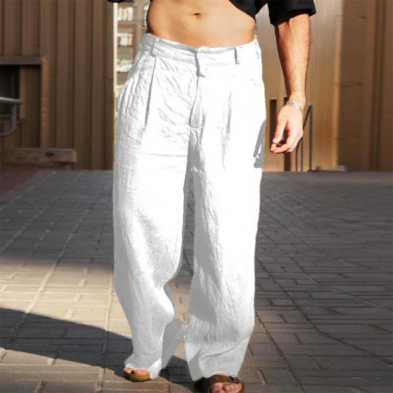 Dario Wide Leg Linen Pants - Elena Harper