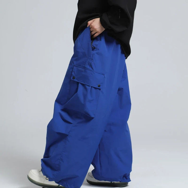 Unisex Loose Ski Pants – Breathable Snowboard Pants with Zipper and Insulation