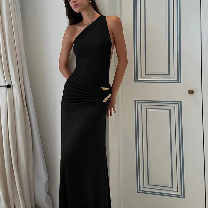 Amidala Elegant Long Silk Dress, view 7 - Elena Harper