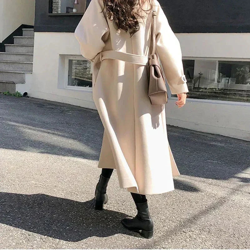 Elegant Long Women's Coat Perfect for Autumn, view 2 - Elena Harper