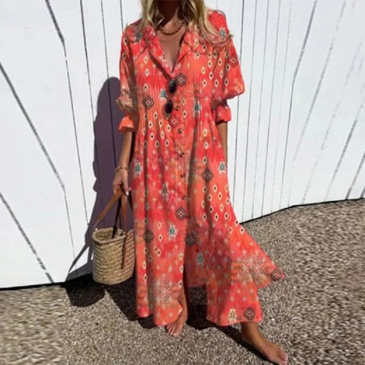 Poppy Boho Long Summer Dress - Elena Harper