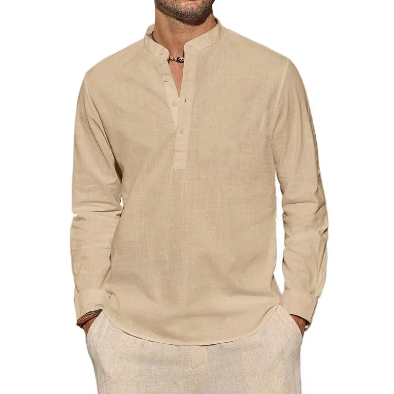 ELENA HARPER™  |  COTTON HENLEY SHIRT FOR MEN