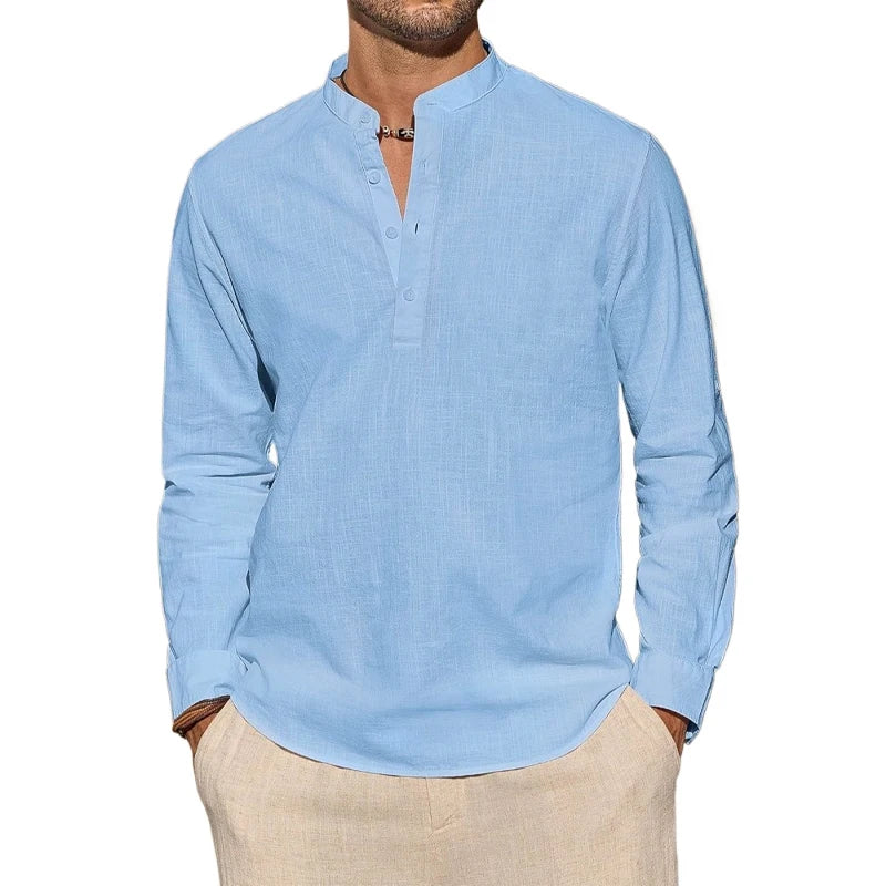 ELENA HARPER™  |  COTTON HENLEY SHIRT FOR MEN