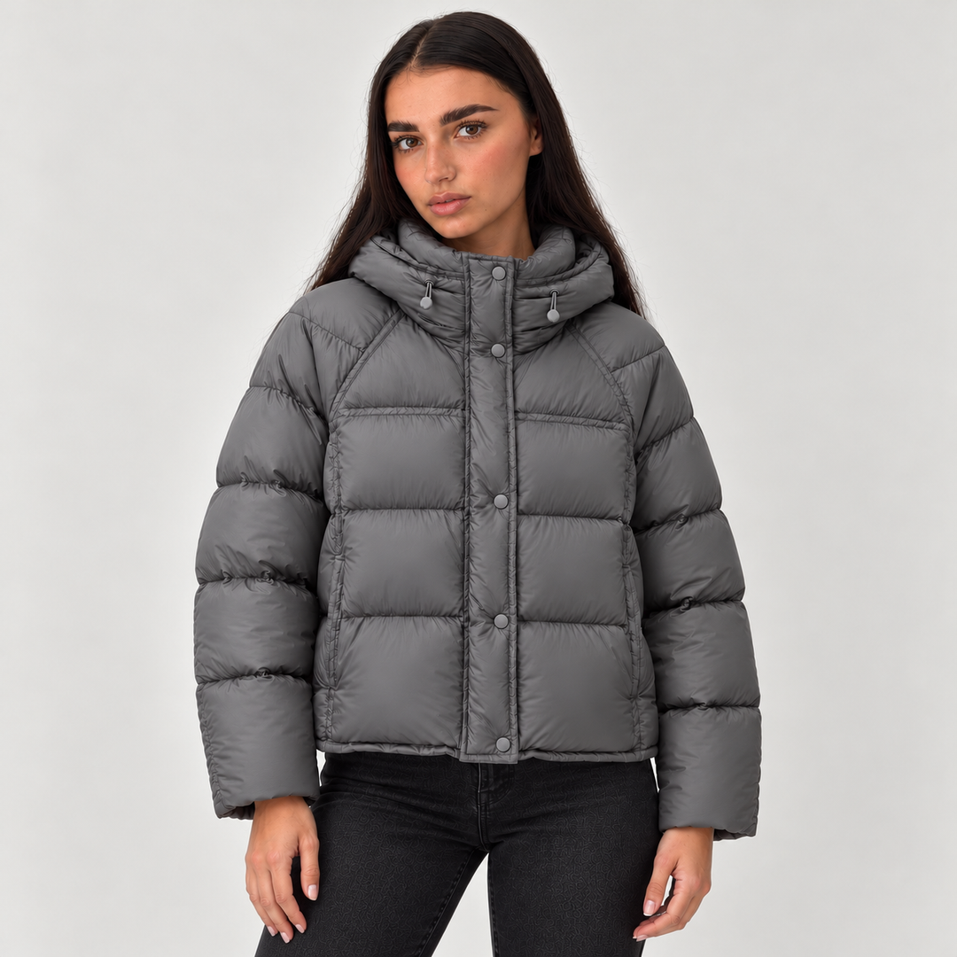 Montarello Women's Hooded Puffer Jacket with High Neck