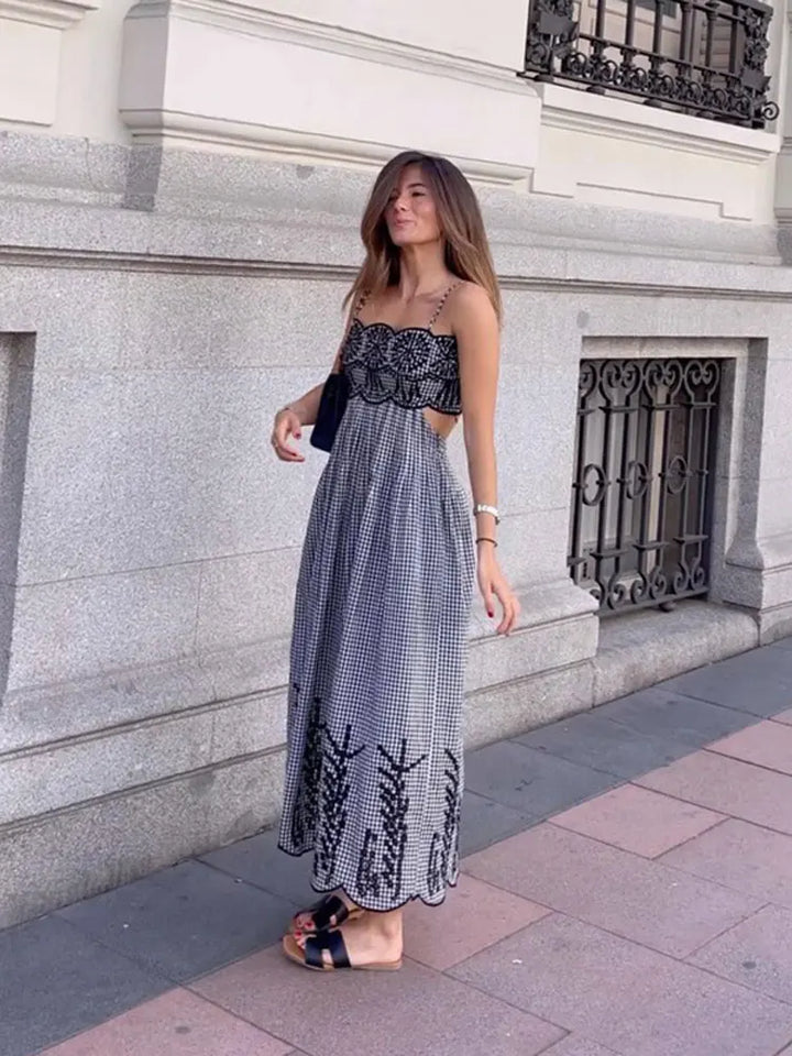 Clara Chic Gingham Dress - Elena Harper