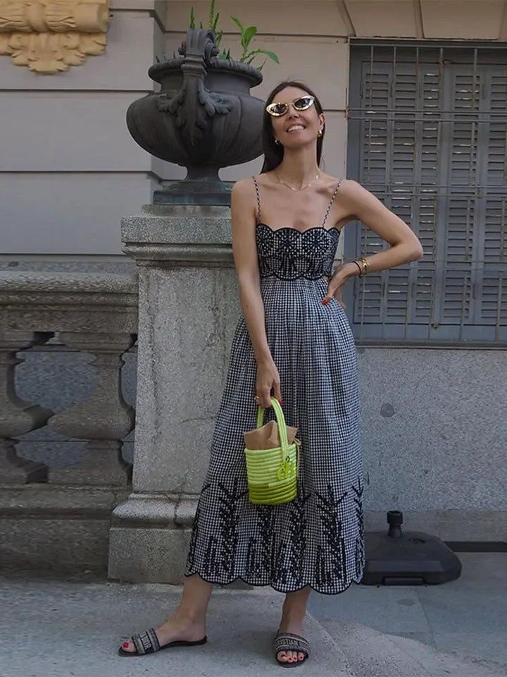 Clara Chic Gingham Dress - Elena Harper