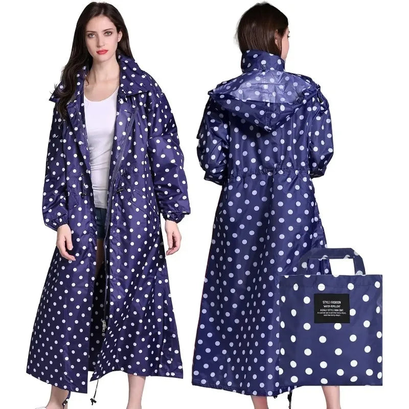 Women's Packable Lightweight Longline Raincoat Brumelle, view 9 - Elena Harper