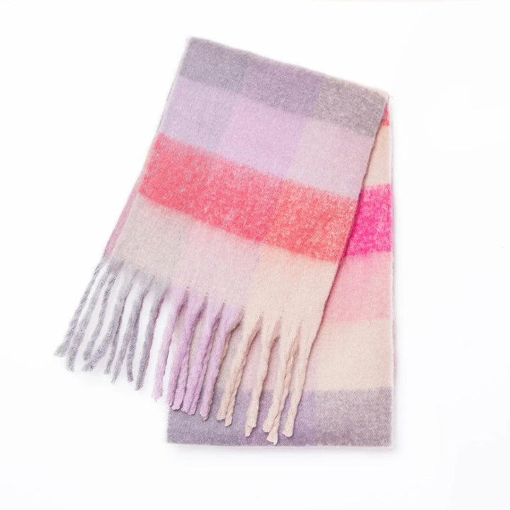 Scarvello Thick Warm Striped Winter Scarf, view 3 - Elena Harper