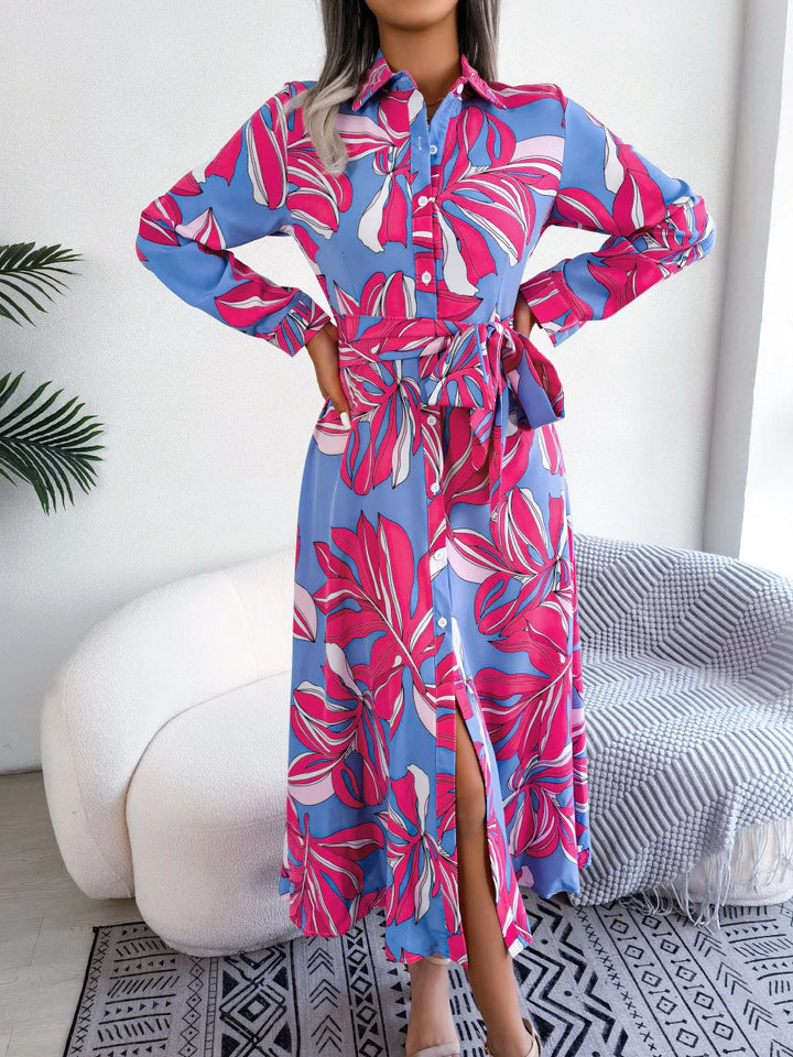 Sienna Floral Button Midi Dress - Elena Harper