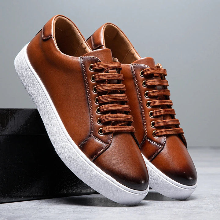 Blitz Men's Leather Sneakers, view 10 - Elena Harper