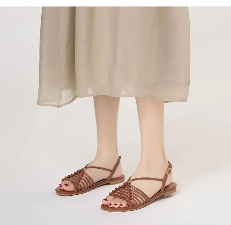 Graziolina Elegant Leather Sandals, view 3 - Elena Harper