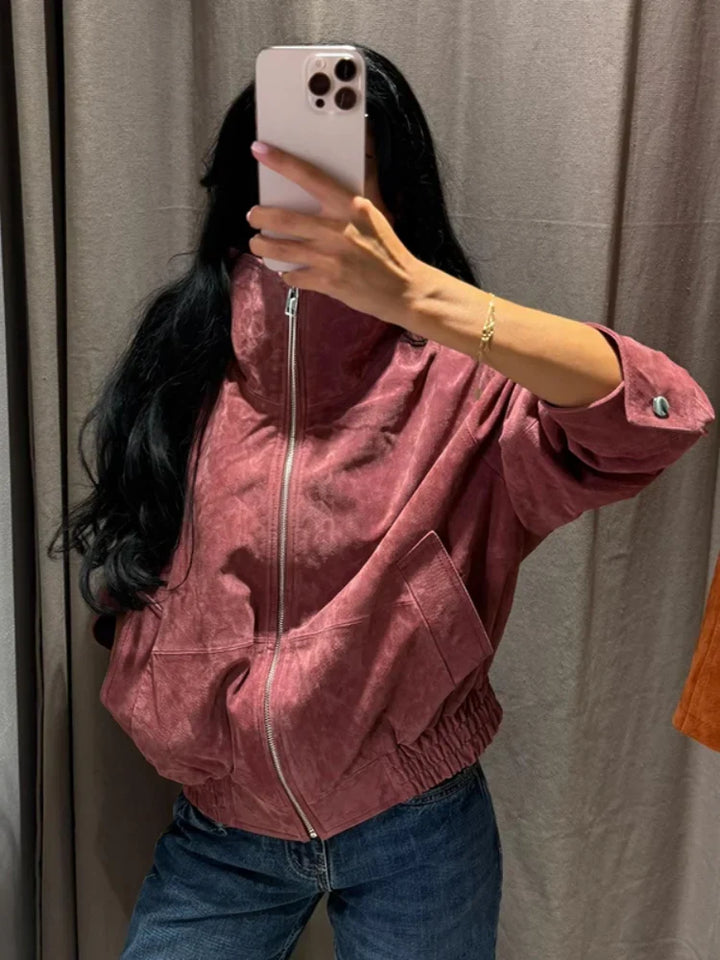 Anna Soft Suede Jacket, view 3 - Elena Harper