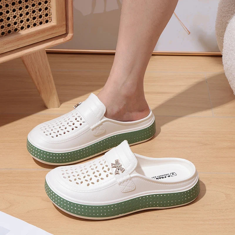 Gaia Soft Perforated Sandals, view 3 - Elena Harper