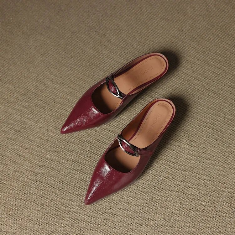 Clara Natural Leather Mules, view 6 - Elena Harper