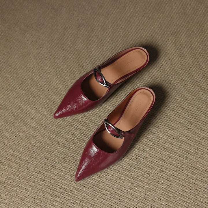 Clara Natural Leather Mules, view 6 - Elena Harper