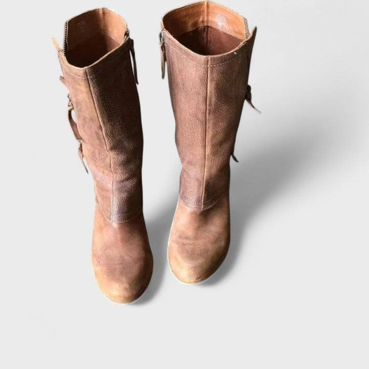 Alma Vintage Mid-Calf Boots - Elena Harper