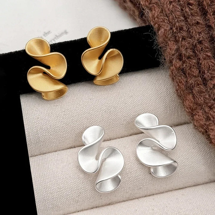 Sterling Silver 18K Gold Flower Stud Earrings