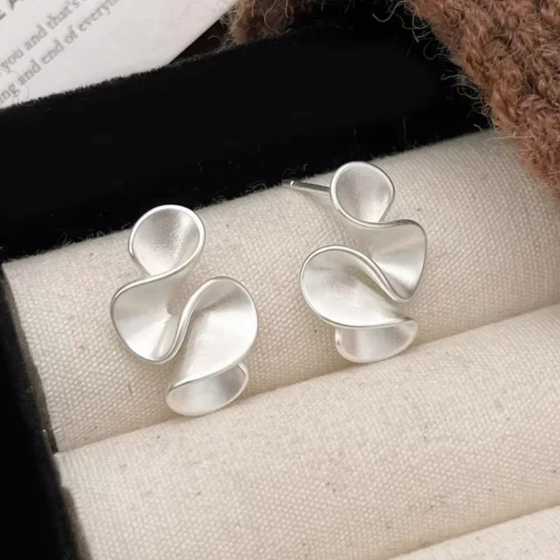 Sterling Silver 18K Gold Flower Stud Earrings