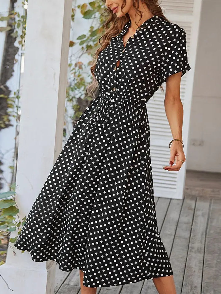 Dotarie Polka Midi Shirt Dress - Elena Harper