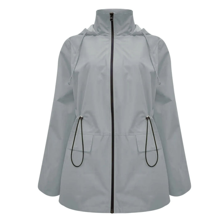 Women's Oversized Hooded Zip Raincoat Ondalise, view 4 - Elena Harper