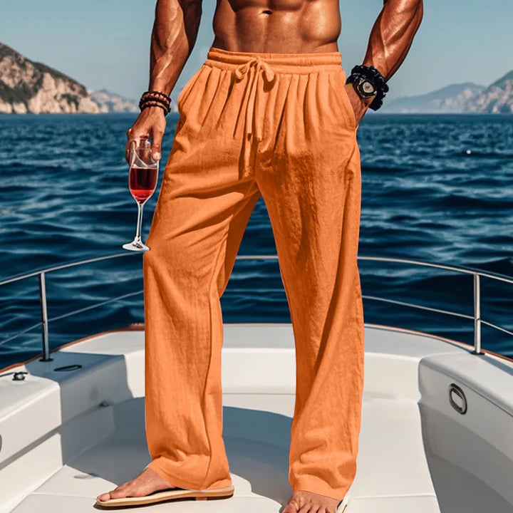 LAURENT MONACO | AZURE LINEN PANTS FOR MEN
