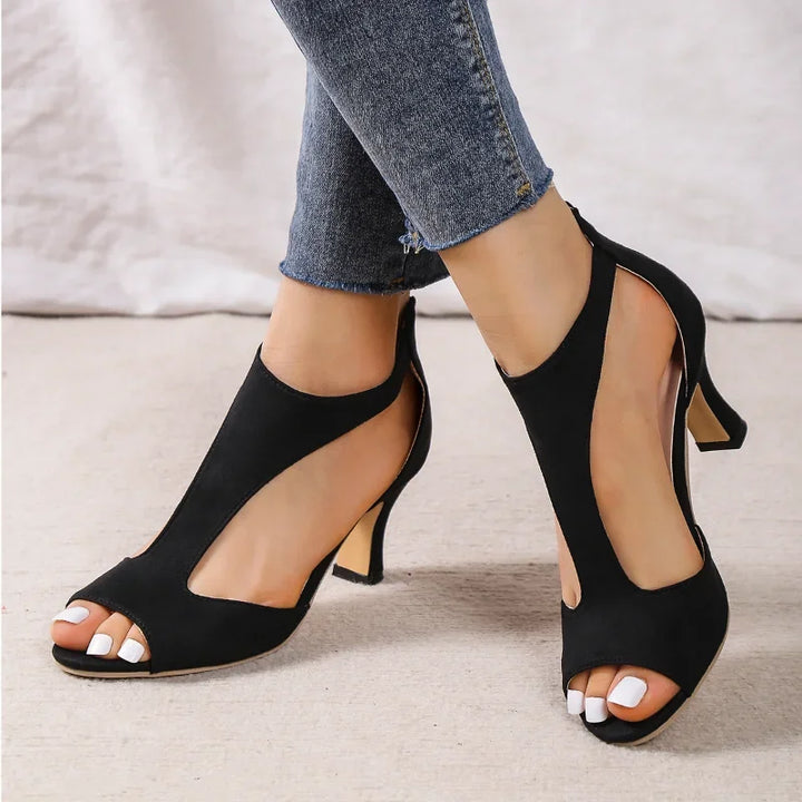 ALANA Sleek Open-Side Heels - Elena Harper