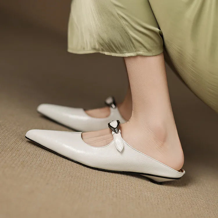 Clara Natural Leather Mules, view 10 - Elena Harper