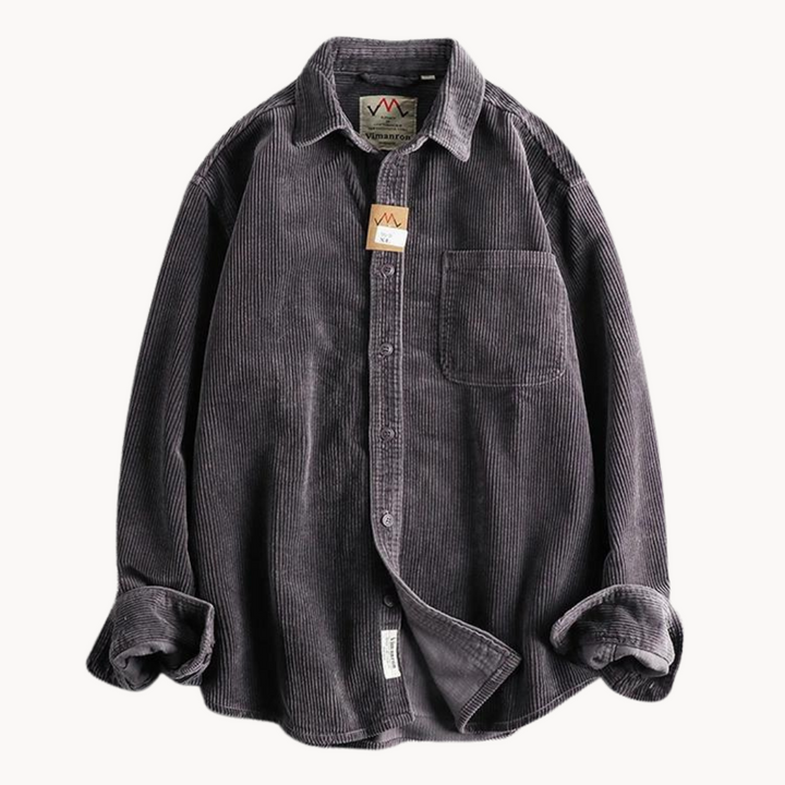 Button-Down Textured Corded Shirt for Men – Casual and Structured Shirt
