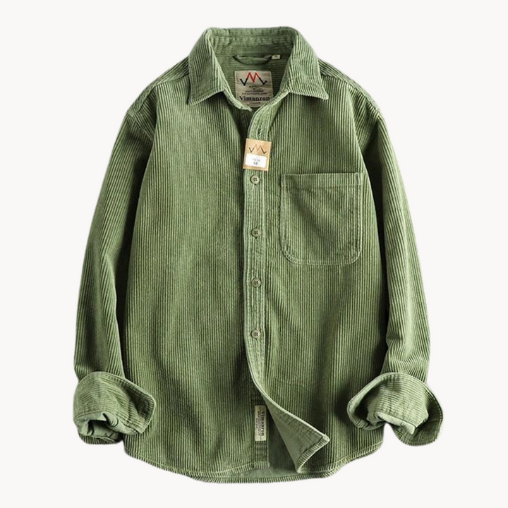 Button-Down Textured Corded Shirt for Men – Casual and Structured Shirt