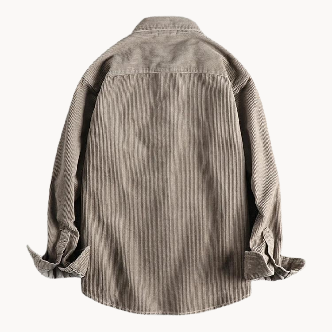 Button-Down Textured Corded Shirt for Men – Casual and Structured Shirt