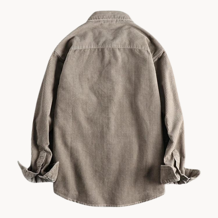 Button-Down Textured Corded Shirt for Men – Casual and Structured Shirt