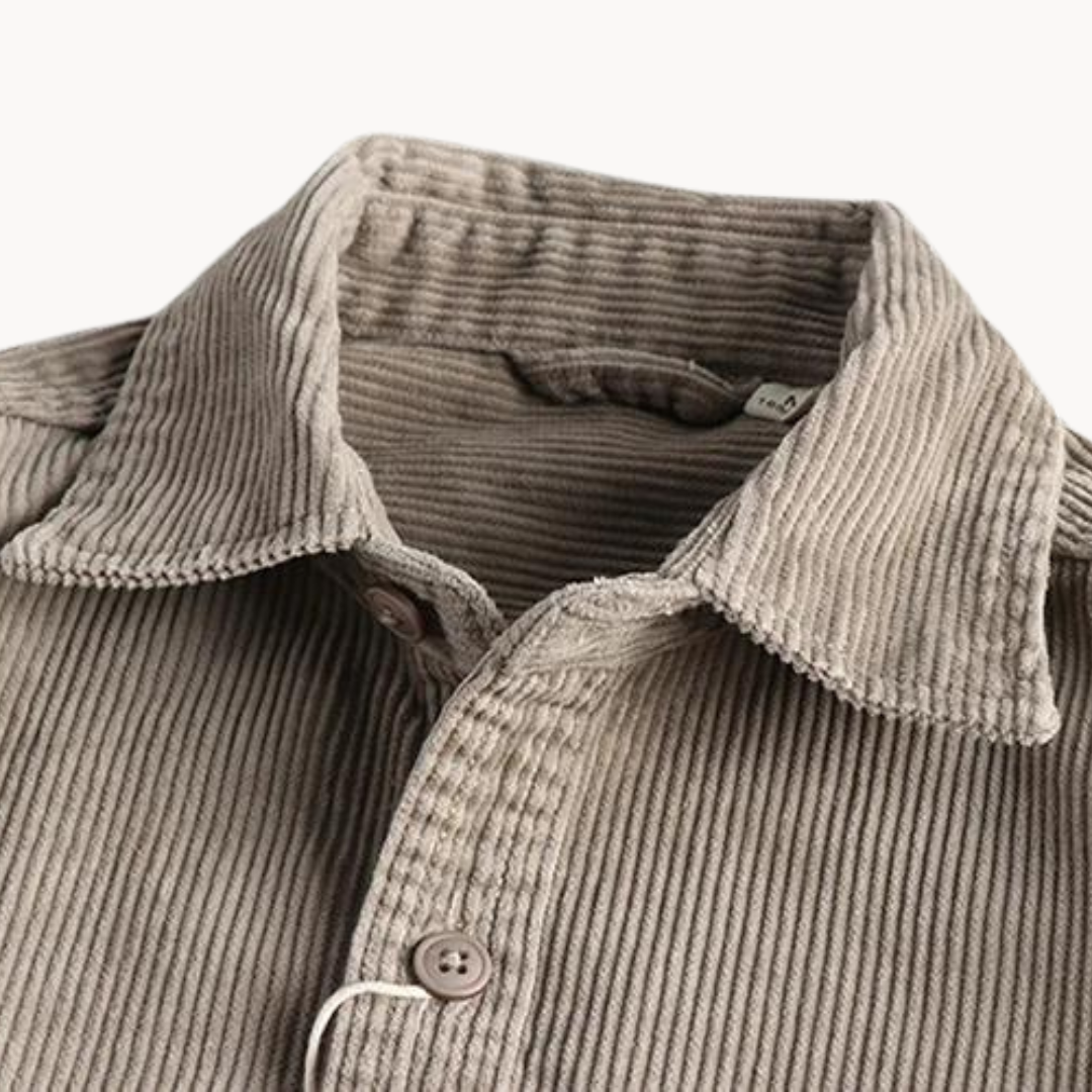 Button-Down Textured Corded Shirt for Men – Casual and Structured Shirt