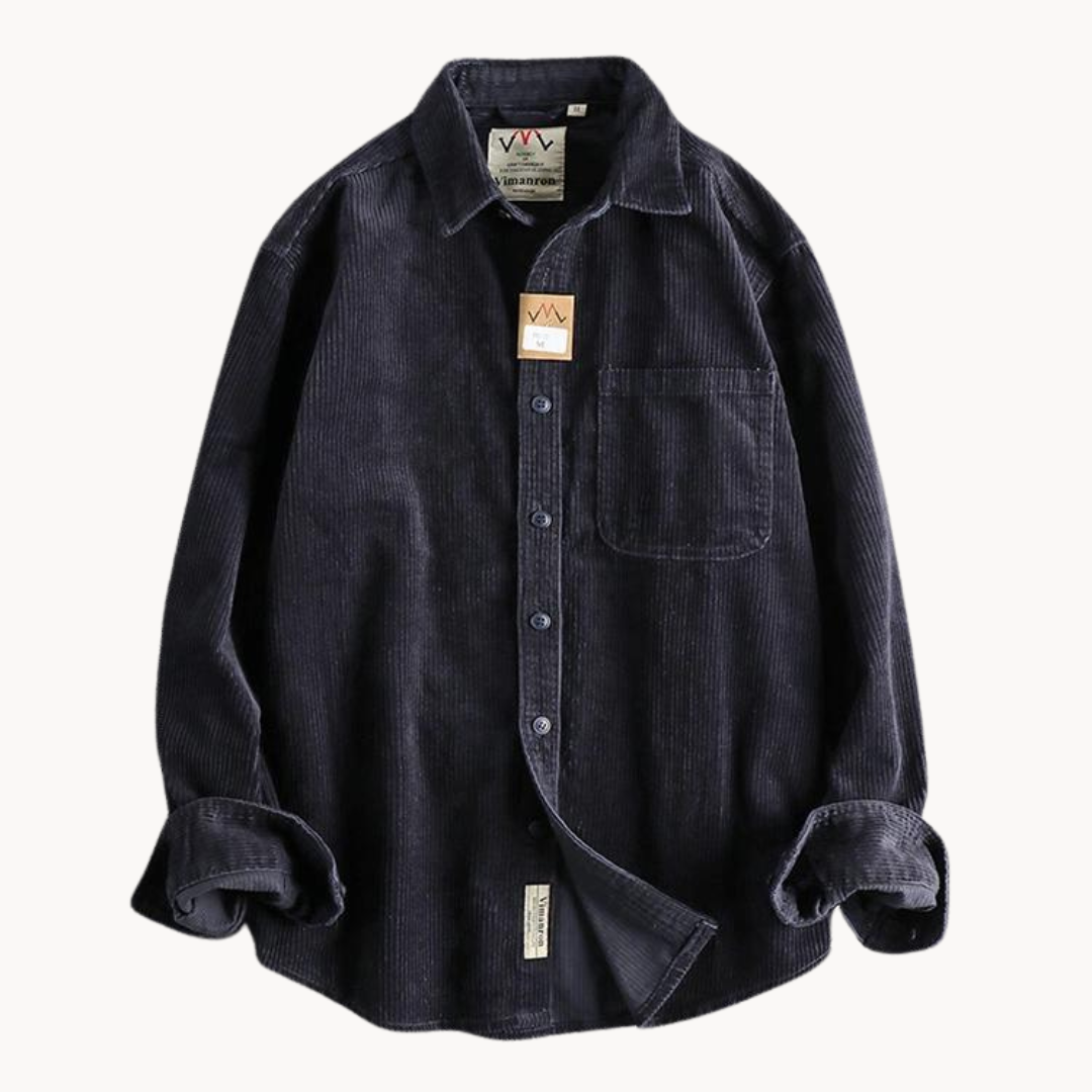Button-Down Textured Corded Shirt for Men – Casual and Structured Shirt