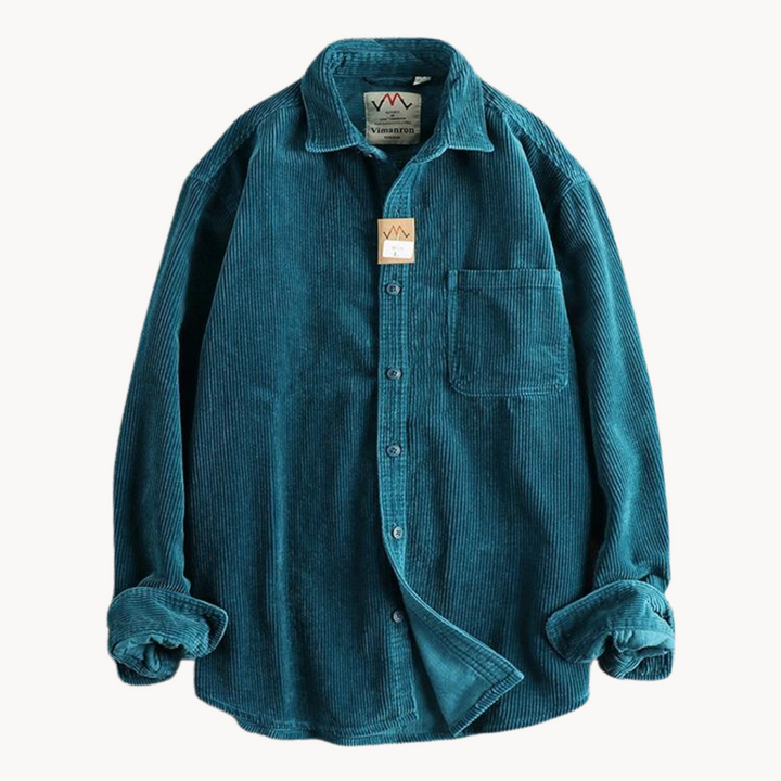 Button-Down Textured Corded Shirt for Men – Casual and Structured Shirt