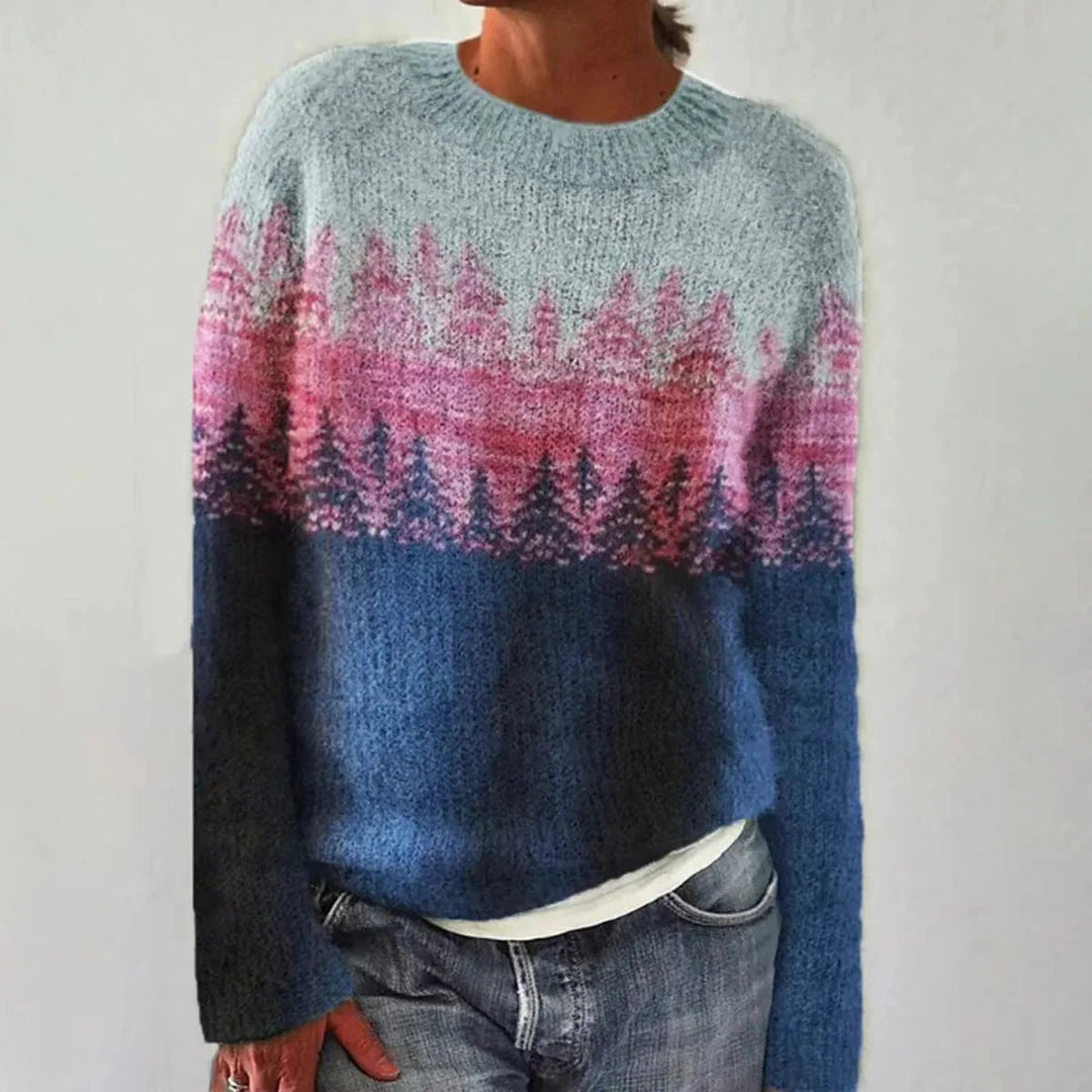 Elsa | Women's Striped Sweater with Mixed Colour Banding