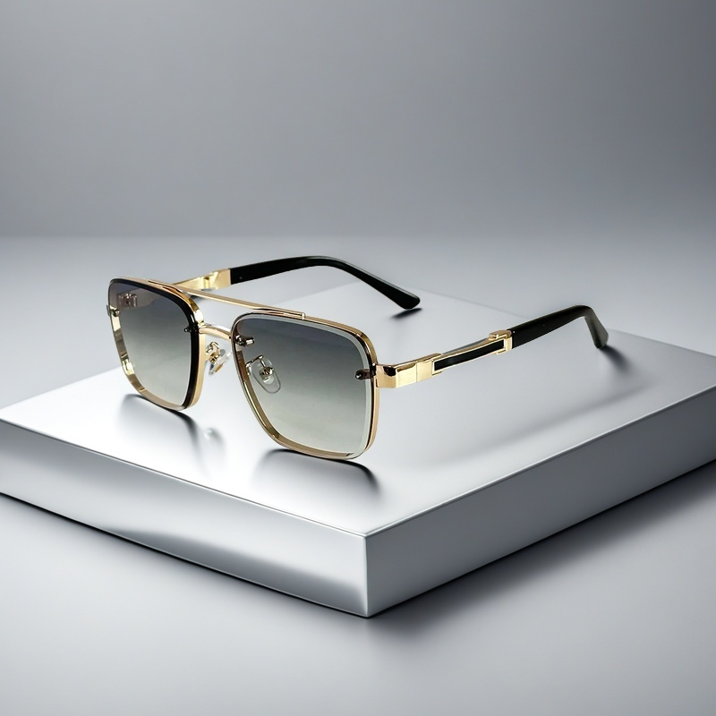 Unisex Squared Frame Summer Sunglasses with Gradient Lenses