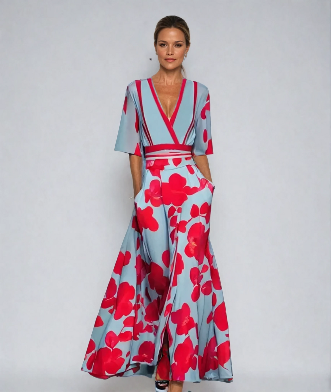 Chloe Elegant Floral Dress - Elena Harper