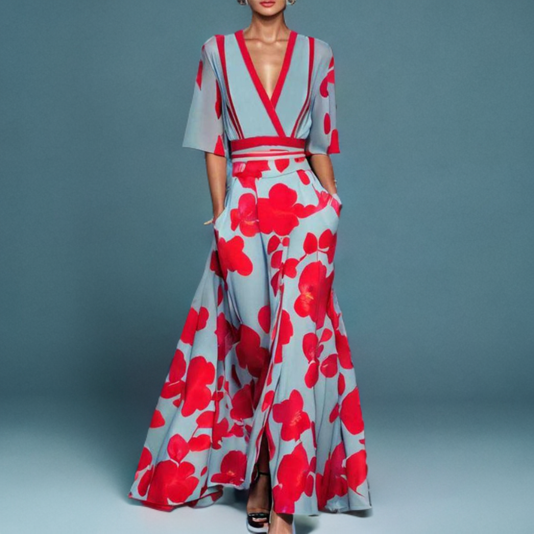 Andrina Dress with Elegant Sleeves, view 2 - Elena Harper