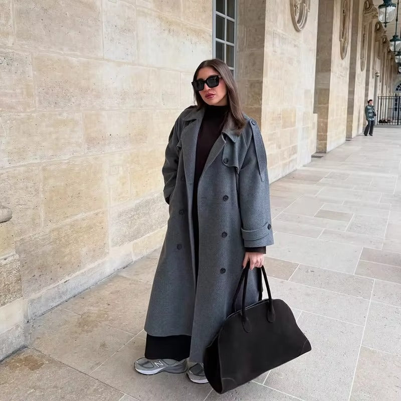 Sabine | Women's Long Winter Trench Coat Made of Wool