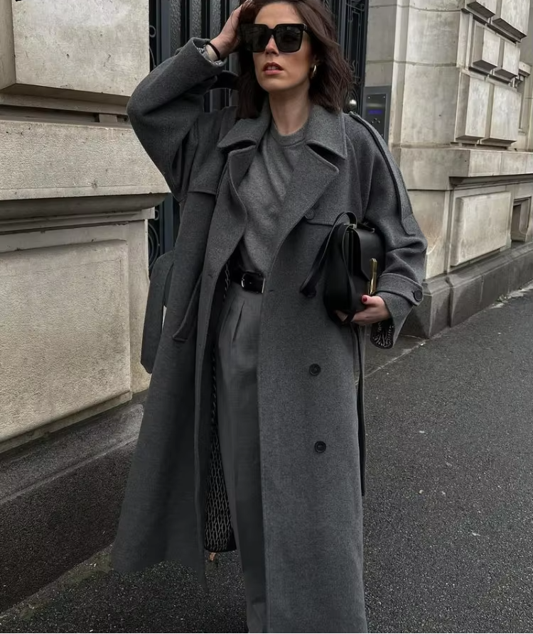 Sabine | Women's Long Winter Trench Coat Made of Wool