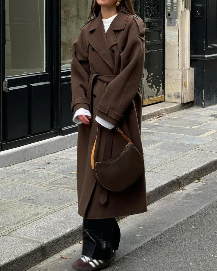 Sabine | Women's Long Winter Trench Coat Made of Wool