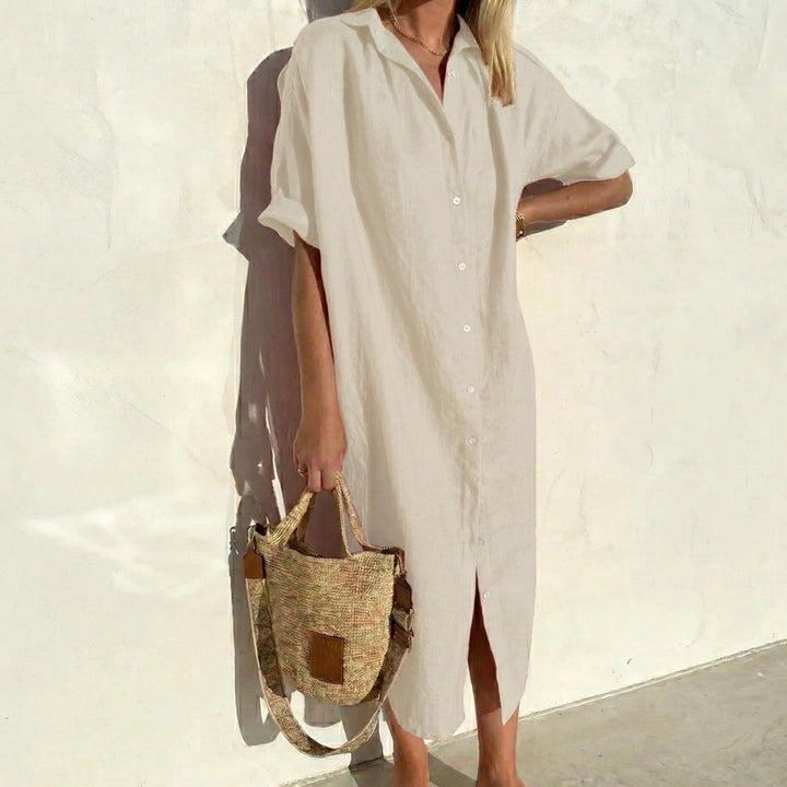 Women's Oversized Midi Shirt Dress - Relaxed Fit